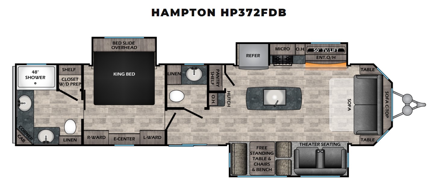 2024 CROSSROADS HAMPTON 372FDB, , floor-plans-day image number 0